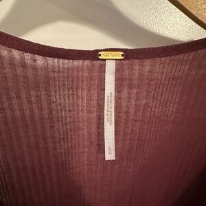 Free People Ribbed Sleeveless Top in Burgundy